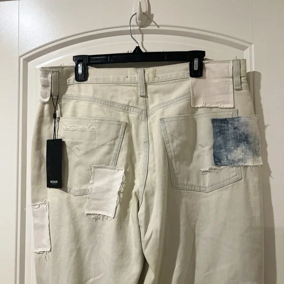 HUDSON Thalia High Rise dye patchwork stretch Straight leg 90 Loose Fit Jeans 30